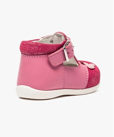 chaussures premiers pas en cuir a details brillants rose chaussures de parc2540001_4