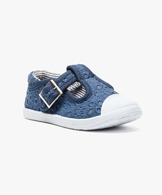 chaussure salomes en textile avec doublure a motifs bleu baskets et tennis2547001_2