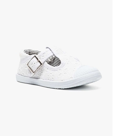 chaussure salomes en textile avec doublure a motifs blanc baskets et tennis2547101_2