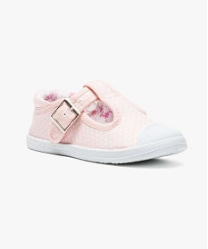 chaussure salomes en textile avec doublure a motifs rose baskets et tennis2547201_2