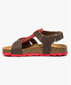 sandales bicolores avec semelle en liege contrastante brun sandales et nu-pieds2553701_3
