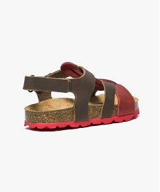 sandales bicolores avec semelle en liege contrastante brun2553701_4