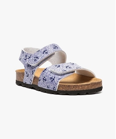 sandales motif estival a scratch bleu sandales et nu-pieds2554201_2