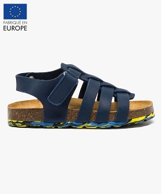 sandales garcon en cuir avec semelle tricolore bleu2554401_1