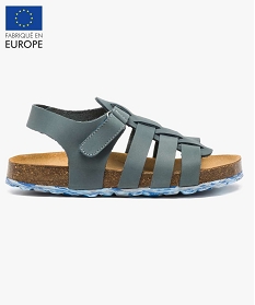 sandales garcon en cuir avec semelle tricolore gris2554501_1