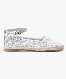 GEMO Ballerines en dentelle esprit espadrille Gris