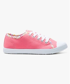 baskets en toile fermeture a lacets rose tennis en toile2584201_1