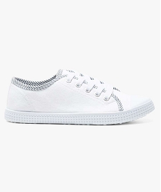 baskets en toile fermeture a lacets blanc tennis en toile2584301_1