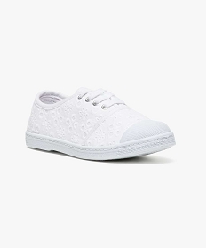 tennis a lacets en broderie anglaise a bouts renforces blanc tennis en toile2585601_2