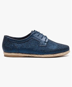 derbies brillants avec semelle de corde bleu2589401_1