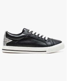 GEMO Baskets basses unies avec étoile pailletée au talon noir standard