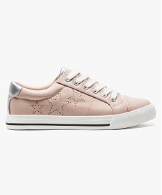 GEMO Baskets basses avec motifs étoiles perforés rose standard
