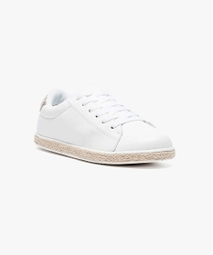 tennis femme avec semelle corde et detail dore blanc baskets et tennis2592801_2