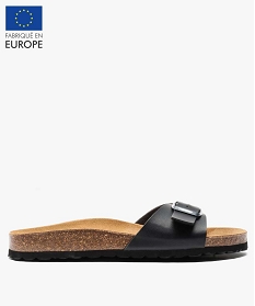 GEMO Mules femme unies avec  large bride à boucle ajustable noir standard