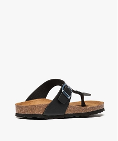 mules femme a talon plat avec large bride en t unie noir standard sandales plates et nu-pieds2594301_4