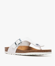 mules femme a talon plat avec large bride en t unie blanc standard sandales plates et nu-pieds2594801_2