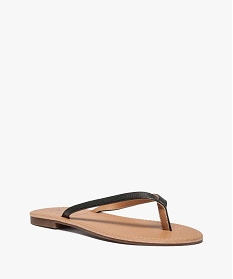 tongs femme a petit talon plat et lanieres fines - valentina baldano noir standard sandales plates et nu-pieds2599801_2