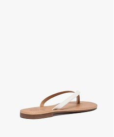 tongs femme a petit talon plat et lanieres fines - valentina baldano blanc standard sandales plates et nu-pieds2599901_4