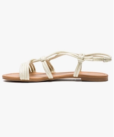 sandales plates femme multibrides nouees blanc sandales plates et nu-pieds2616501_3