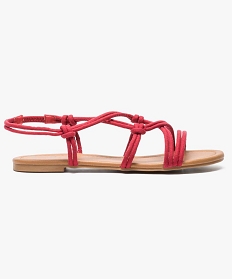 sandales plates femme multibrides nouees rouge sandales plates et nu-pieds2616601_1
