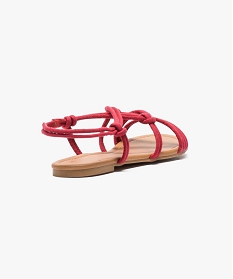 sandales plates femme multibrides nouees rouge sandales plates et nu-pieds2616601_4