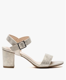 GEMO Sandales femme à talon et larges brides dore