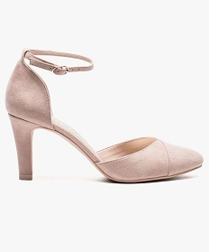 GEMO Escarpins femme à talon avec bride autour de la cheville rose standard