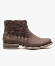 boots avec tige ajouree et strass brun bottines et boots2652401_1