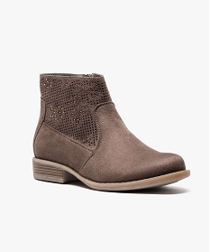 boots avec tige ajouree et strass brun bottines et boots2652401_2