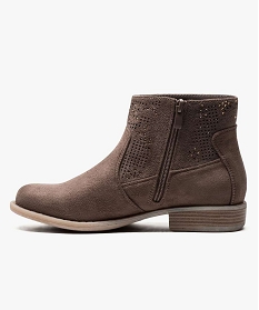 boots avec tige ajouree et strass brun bottines et boots2652401_3