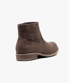 boots avec tige ajouree et strass brun bottines et boots2652401_4