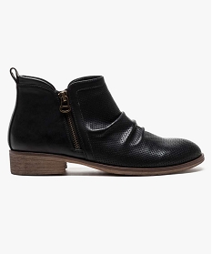 boots mid-cut avec dessus perfore et detail zippe noir2652501_1