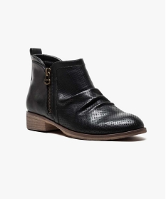 boots mid-cut avec dessus perfore et detail zippe noir2652501_2