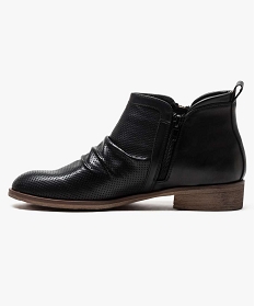 boots mid-cut avec dessus perfore et detail zippe noir bottines et boots2652501_3