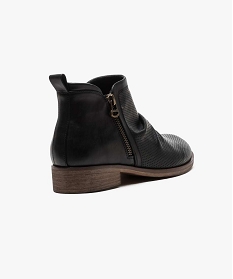boots mid-cut avec dessus perfore et detail zippe noir bottines et boots2652501_4