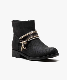 boots avec brides pailletees decoratives noir bottines et boots2652601_2