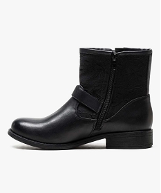 boots bi-matieres avec brides et boucles metalliques noir bottines et boots2652701_3