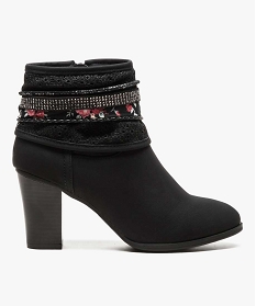 bottines avec tige textile et brides decoratives noir bottines et boots2653501_1