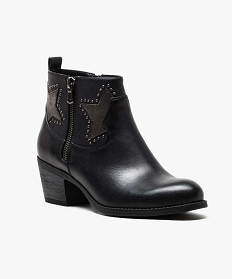 boots avec motifs etoiles et zip decoratif noir bottines et boots2654001_2