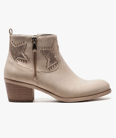 boots avec motifs etoiles et zip decoratif beige2654101_1
