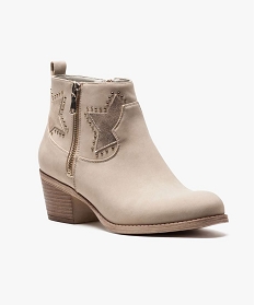 boots avec motifs etoiles et zip decoratif beige2654101_2