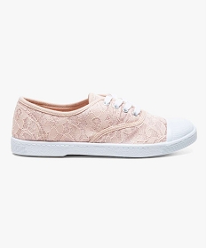 baskets basses a lacets motif dentelle rose baskets et tennis2656201_1