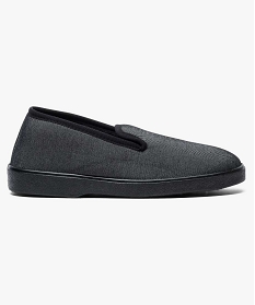chaussons homme a fines rayures forme charentaises noir2663401_1
