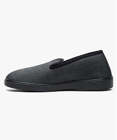 chaussons homme a fines rayures forme charentaises noir2663401_3