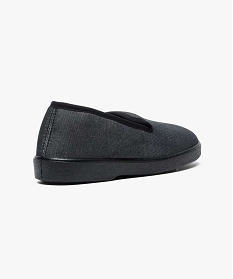 chaussons homme a fines rayures forme charentaises noir2663401_4