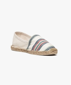 espadrilles a rayures fantaisie beige tongs et espadrilles2671101_2