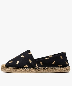 espadrilles femme a motif ananas dores noir2672301_3