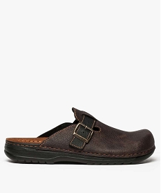 GEMO Sabots à semelle intérieure cuir spécial confort homme marron standard