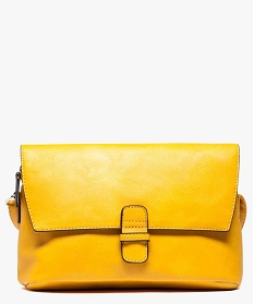 sac pochette bimatieres a bandouliere jaune sacs bandouliere2694801_1