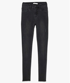 jean skinny avec franges aux chevilles noir pantalons jeans et leggings2707501_4